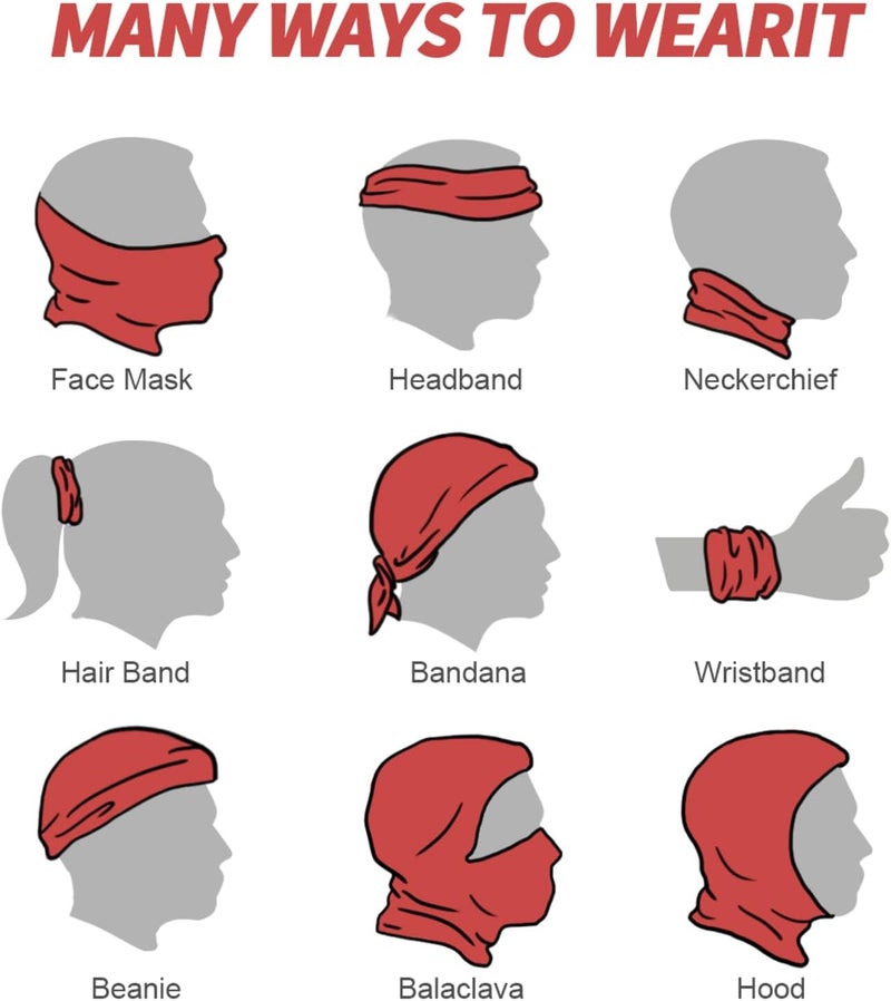 YQLROO Bandana Seamless Neck Gaiter Headwrap Balaclava Headband Headwear for Men and Women - Image 4